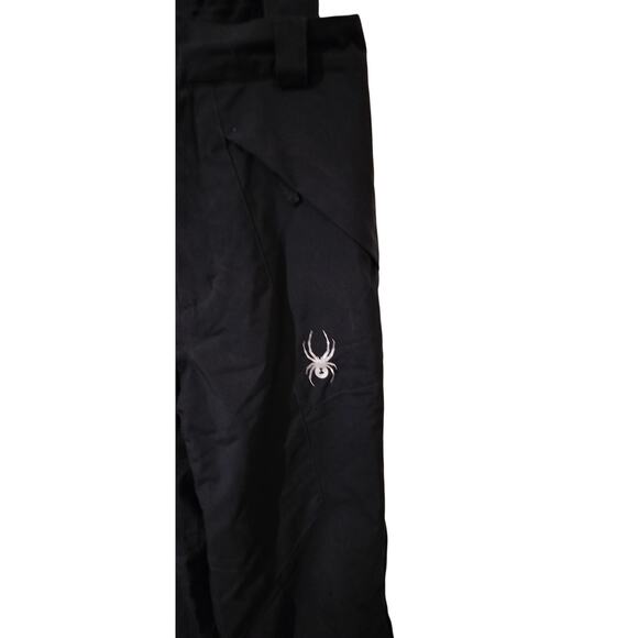 M744) Spyder Boys Propulsion Side Zip Black Bib Pants Size 20 - Picture 6 of 9
